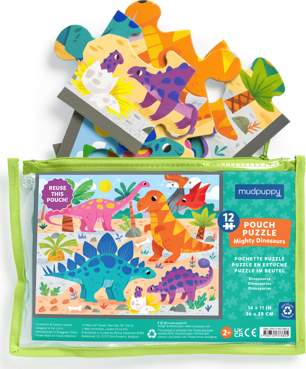 Mighty Dinosaurs 12 Piece Pouch Puzzle