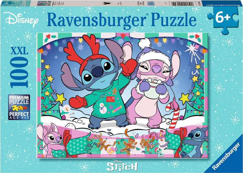 Children's Jigsaw Puzzle Disney Stitch Christmas - 100 Pieces