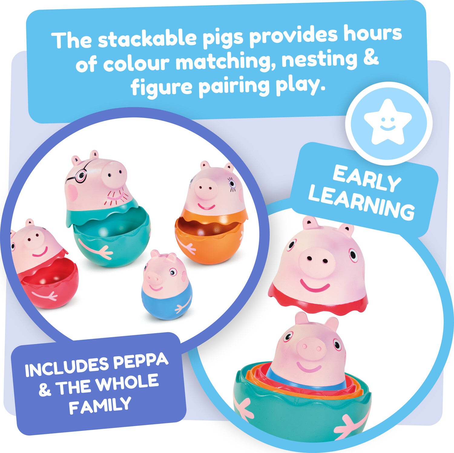 Toomies Peppa's Nesting Family – Nesting, Sorting and Pouring Toy