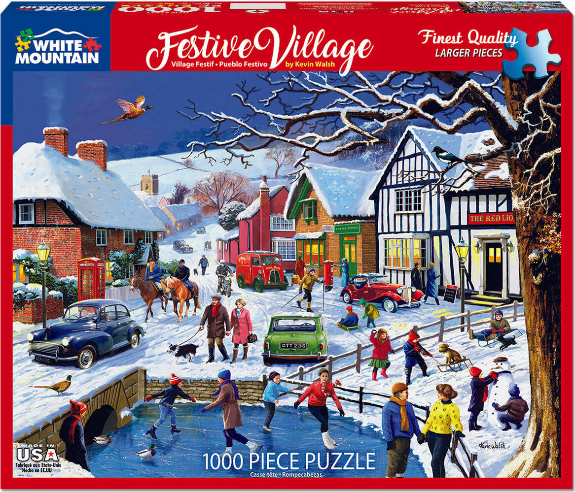 Festive Village - 1000 Piece - White Mountain Puzzles