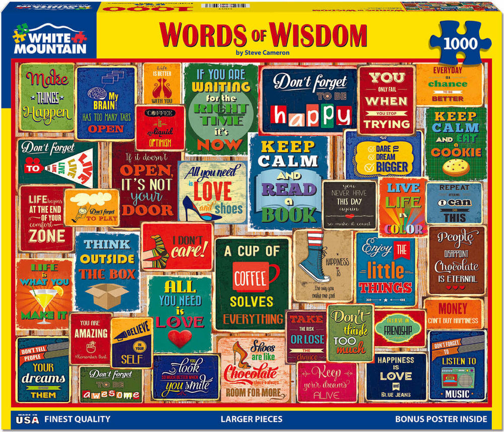 Words Of Wisdom - 1000 Piece - White Mountain Puzzles