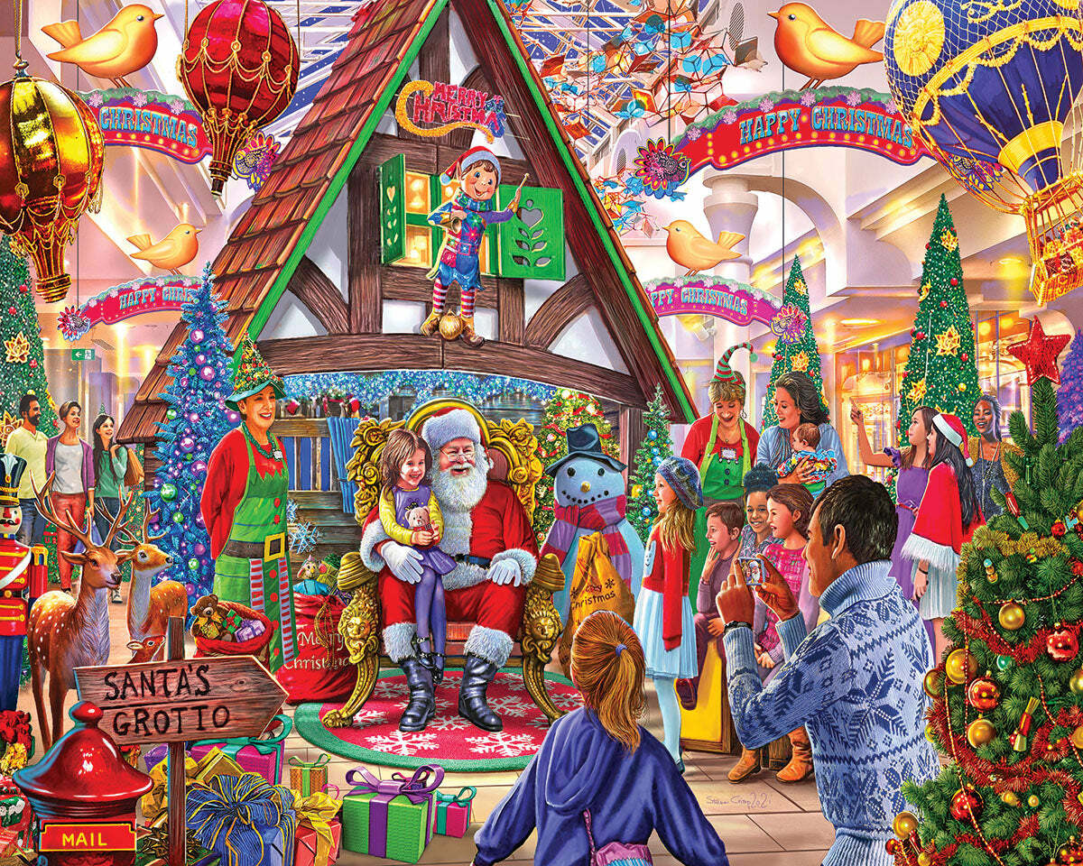 "A Toy From Santa" 1000 Piece Jigsaw Puzzle - Christmas Theme, 26.6" X 19.3" Finished Size - View #3