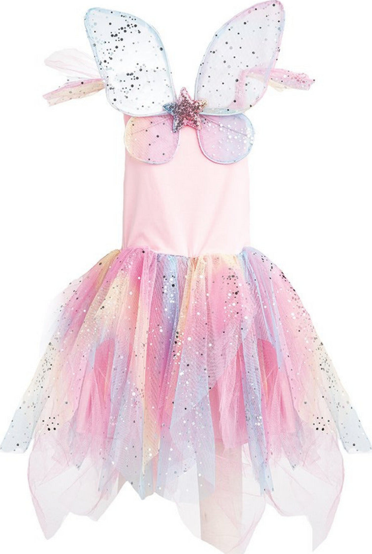 Rainbow Fairy Dress & Wings (Size 3-4)