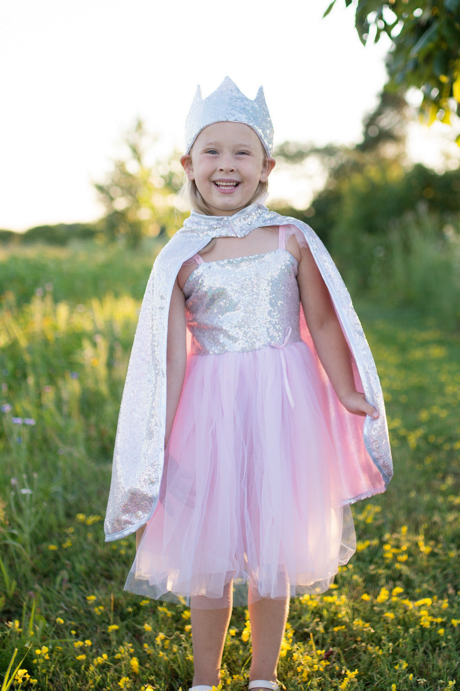 Silver Sequins Reversible Cape (Size 7-8)