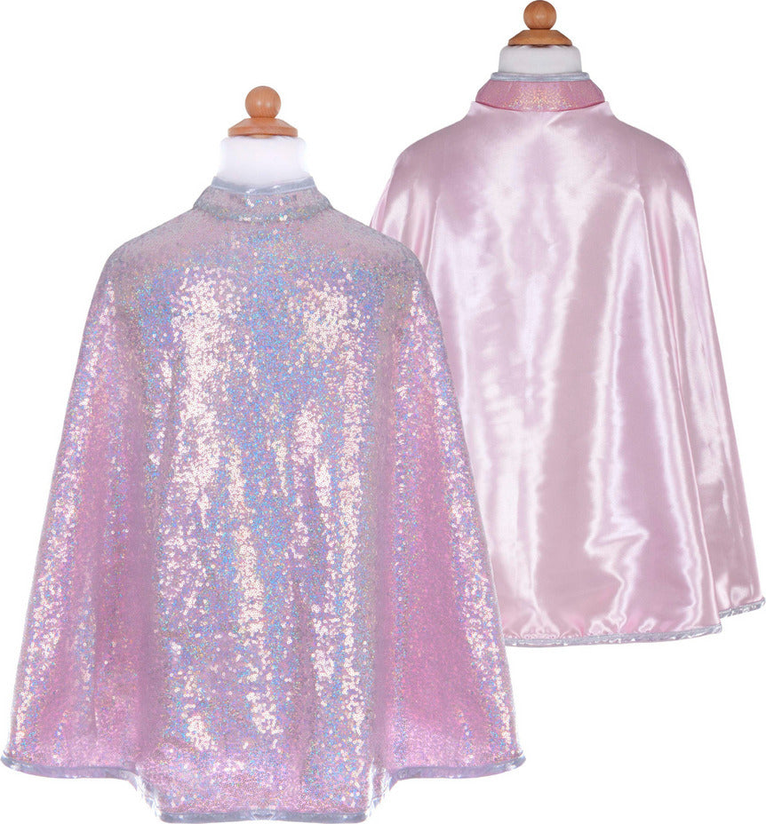 Silver Sequins Reversible Cape (Size 7-8)