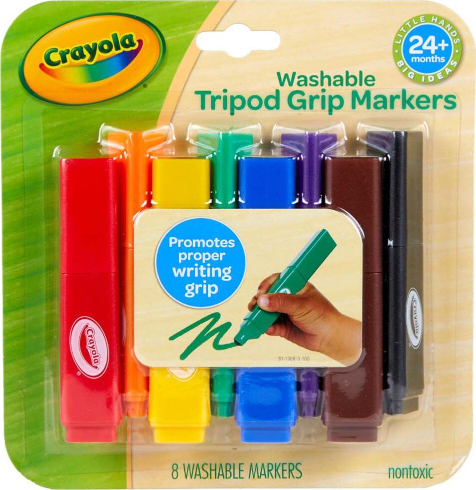 8 Ct Washable Tripod Grip Markers
