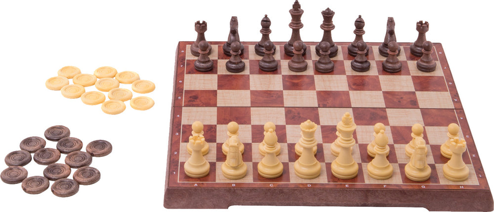 Rustik Foldable Magnetic Peachwood Chess / Checkers