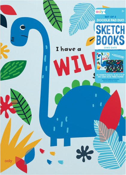 Dino Days Doodle Pad Duo Sketchbooks  Set Of 2