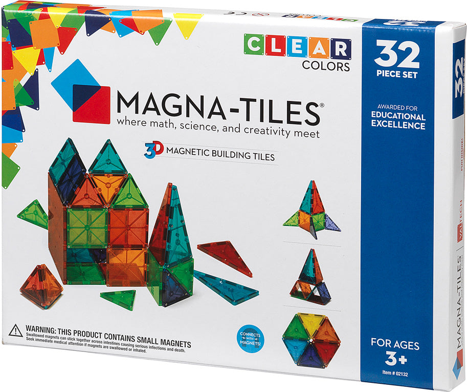 Magna-Tiles® Clear Colors 32 Piece Set – The Toy Maven