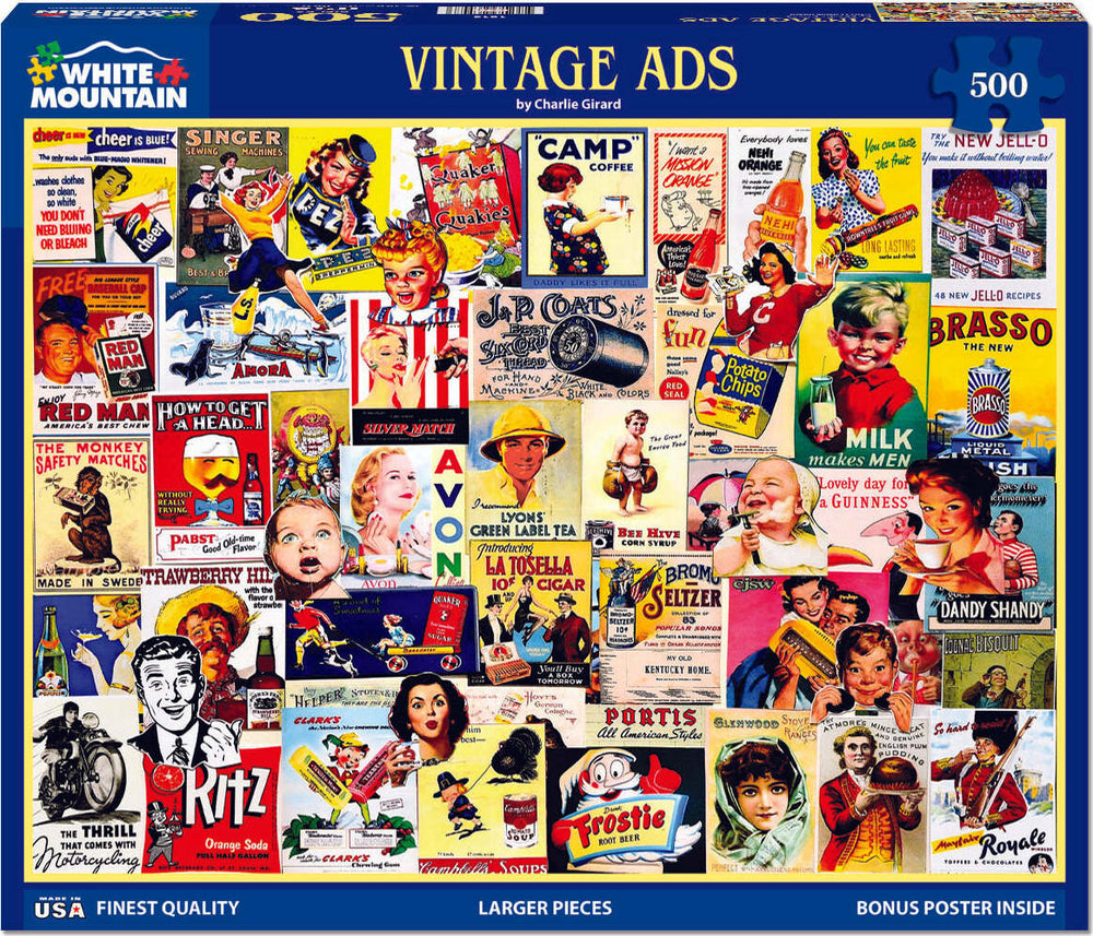 Vintage Ads - 500 Piece Jigsaw Puzzle