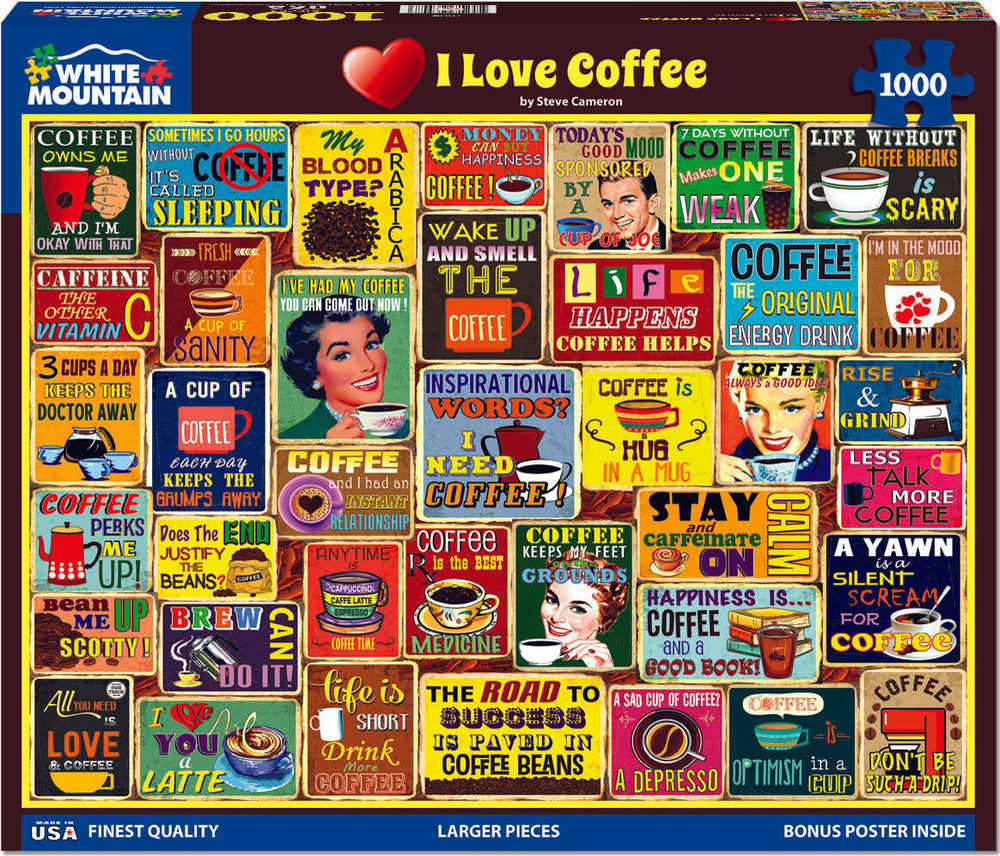 I Love Coffee - 1000 Piece Jigsaw Puzzle