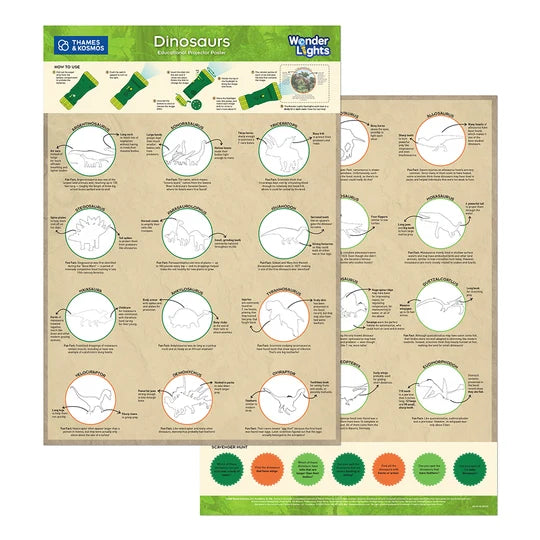 Wonder Lights: Dinosaurs - Educational Flashlight Projector