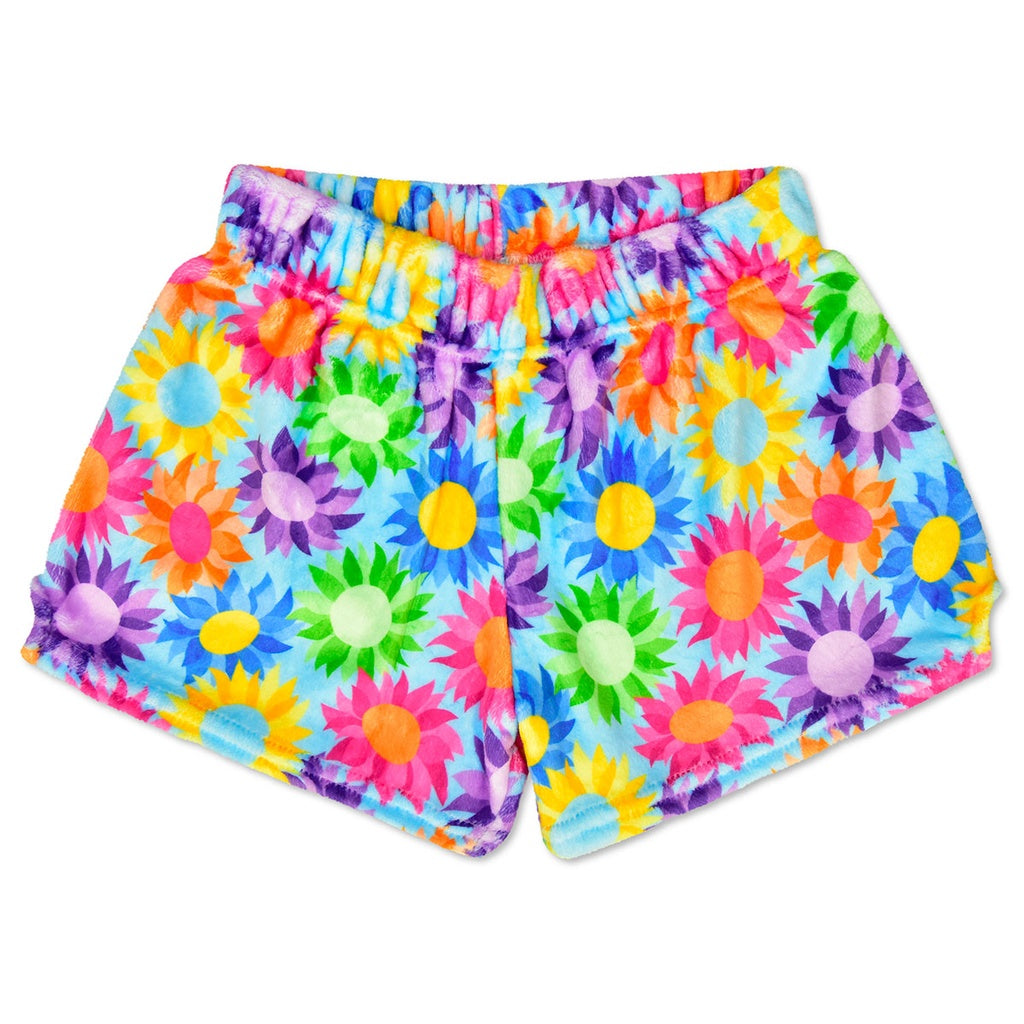 Colorful Sunflowers Plush Shorts (MEDIUM -10-12)