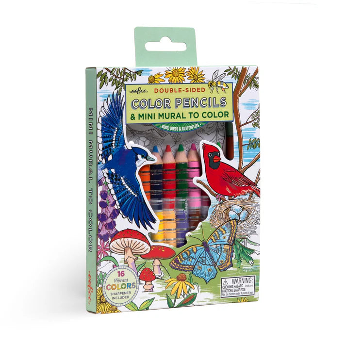 Bird & Butterfly (biggie pencils with mini murals)
