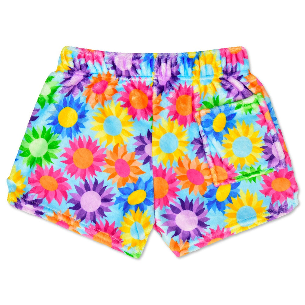 Colorful Sunflowers Plush Shorts (MEDIUM -10-12)