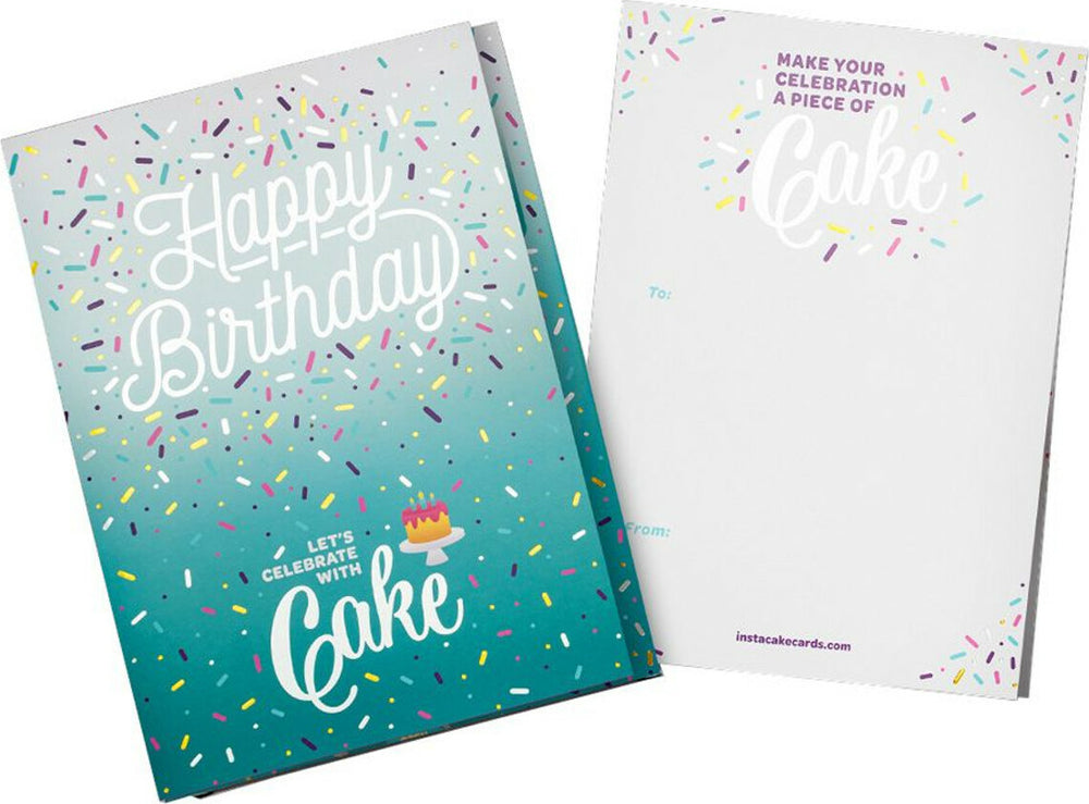 Teal Happy Birthday Cake Card: Vanilla Confetti