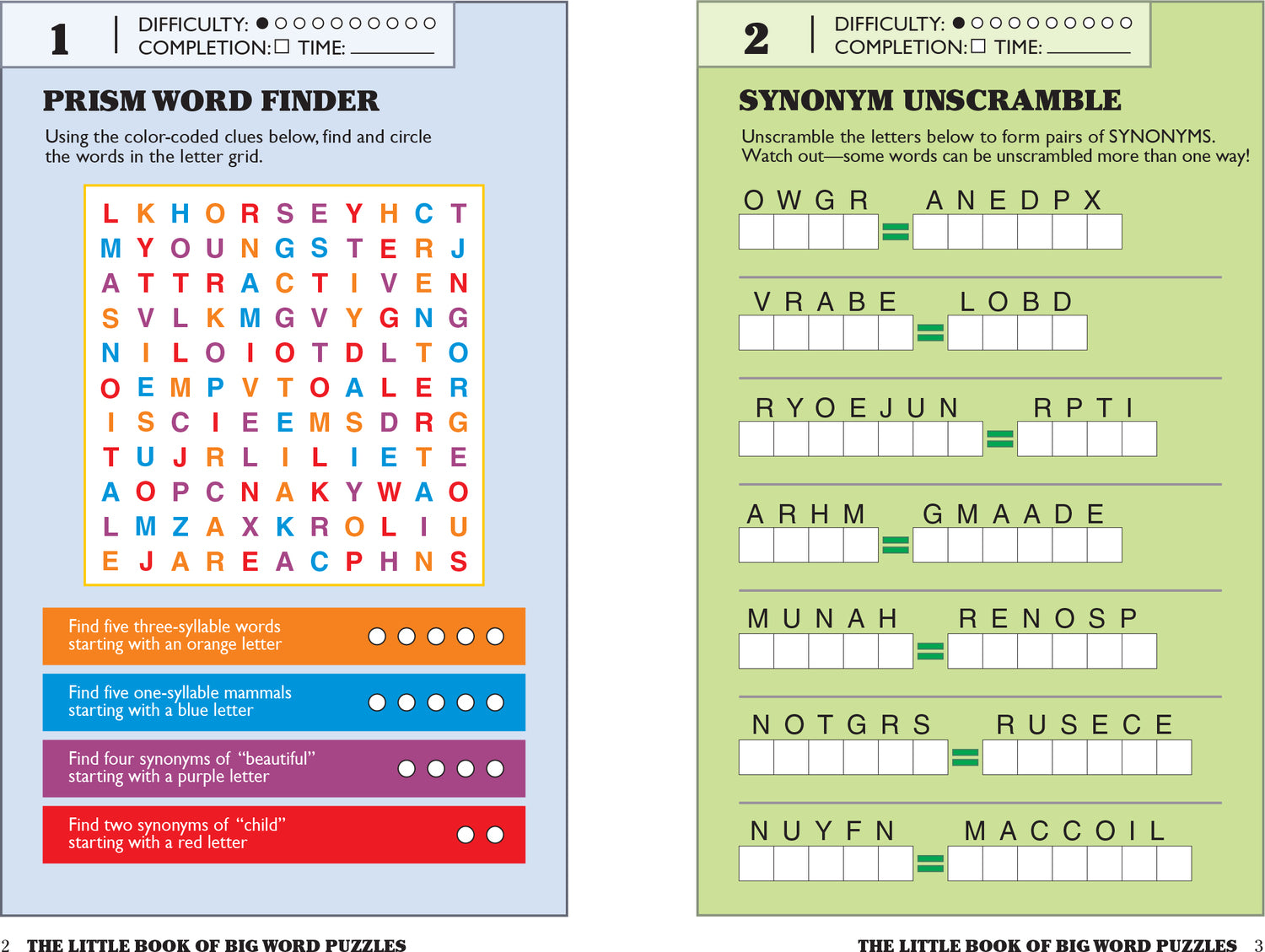 The Little Book of Big Word Puzzles: Over 400 Synonym Scrambles, Crossword Conundrums, Word Searches & Other Brain-Tickling Word Games