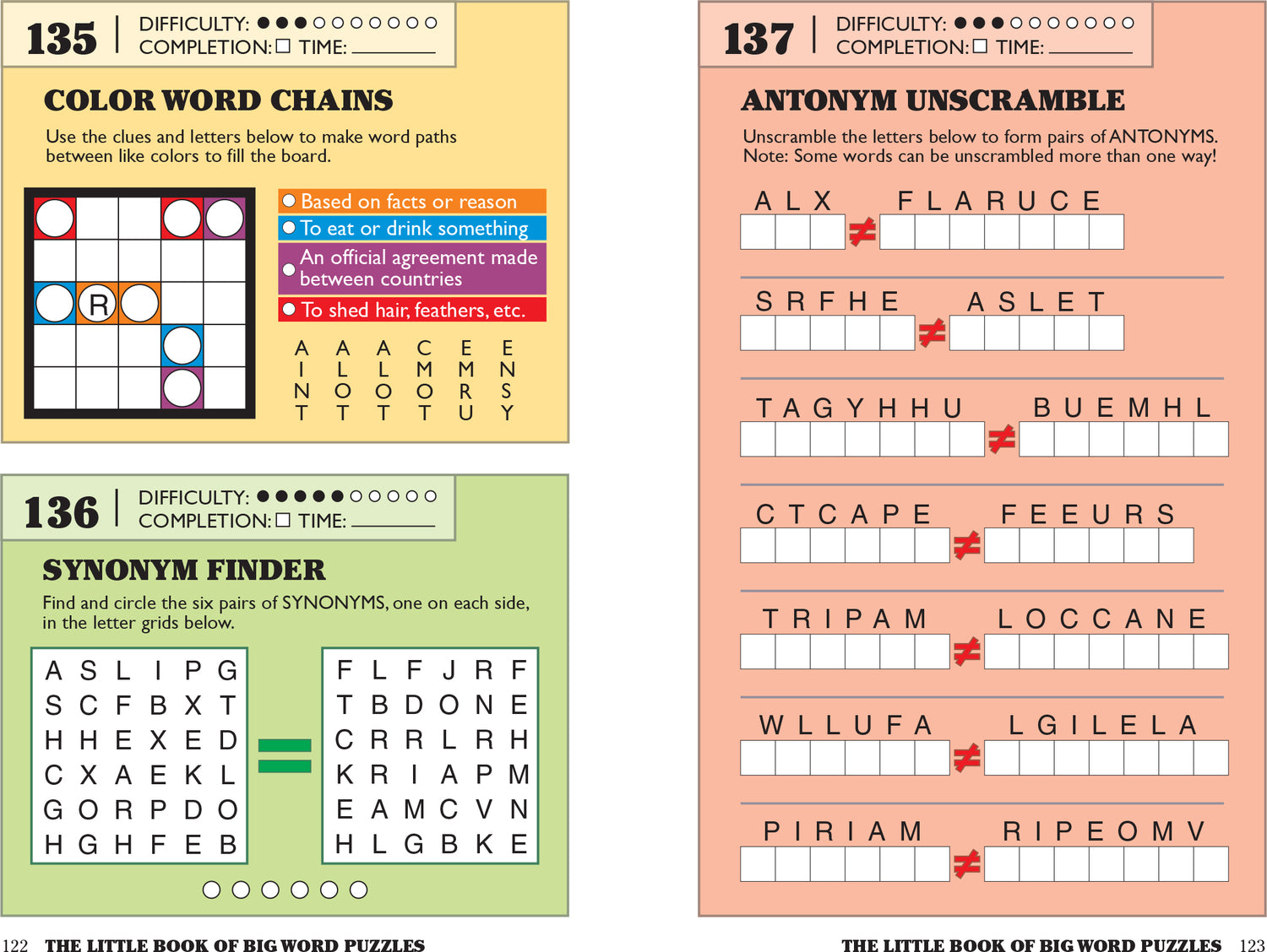 The Little Book of Big Word Puzzles: Over 400 Synonym Scrambles, Crossword Conundrums, Word Searches & Other Brain-Tickling Word Games