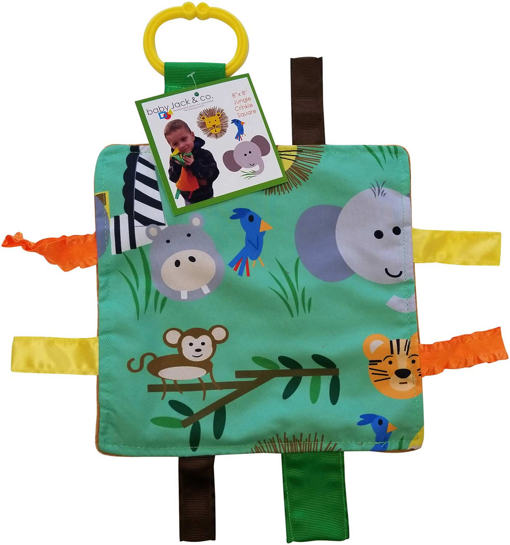 8x8 Jungle Animals Crinkle Sensory Toy