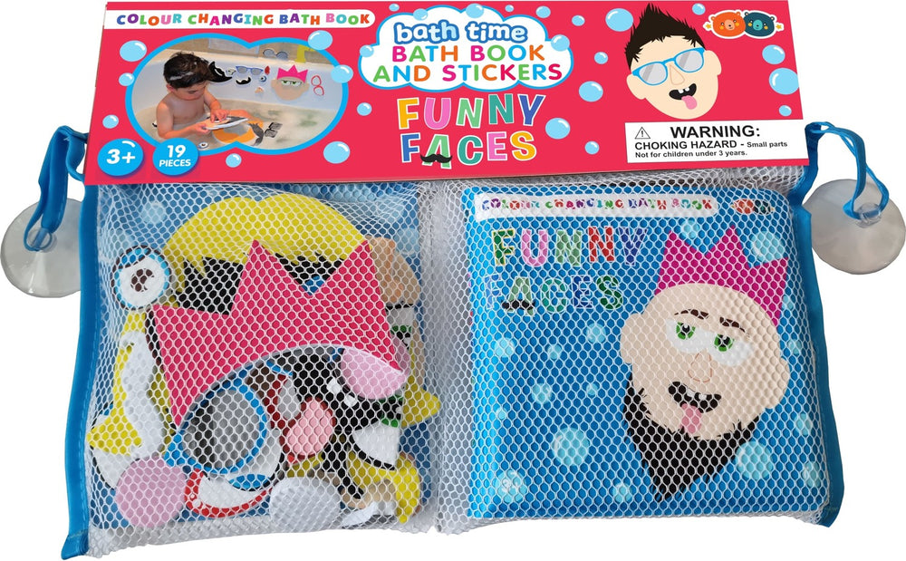 Funny Faces Color Changing Bath Book & Stickers in Header