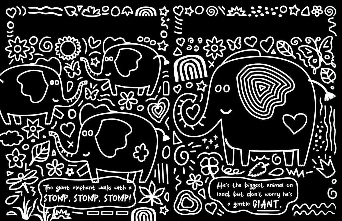 Neon Doodles Book - Wild Animals