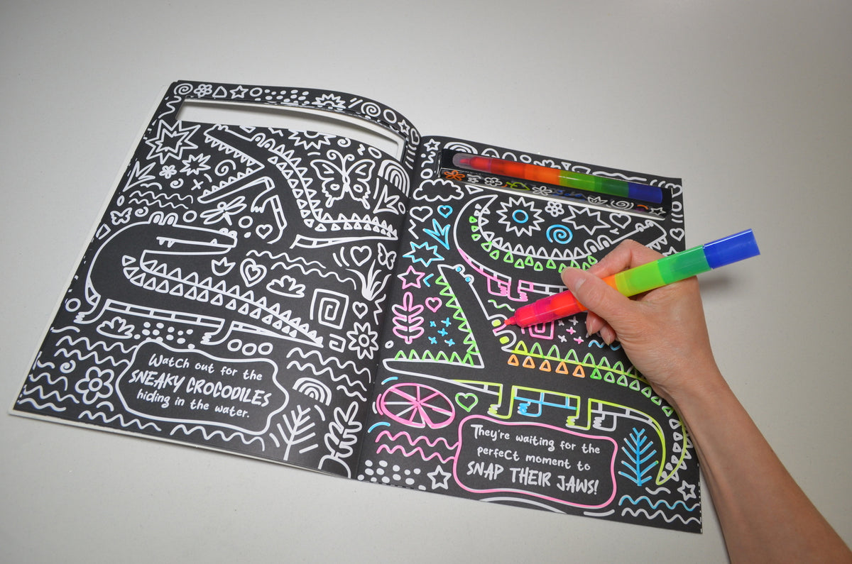 Neon Doodles Book - Wild Animals