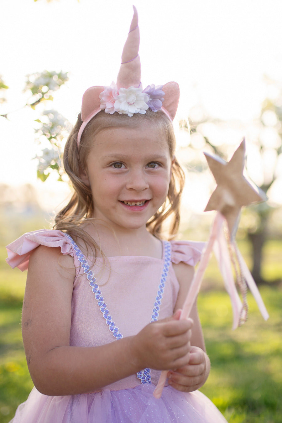 Pink Shimmer Unicorn Dress & Headband (Size 3-4)