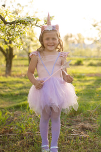 Pink Shimmer Unicorn Dress & Headband (Size 5-6)