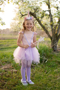 Pink Shimmer Unicorn Dress & Headband (Size 5-6)