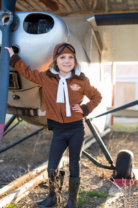 Amelia The Pioneer Pilot Jacket, Hat, Scarf (Size 5-6)