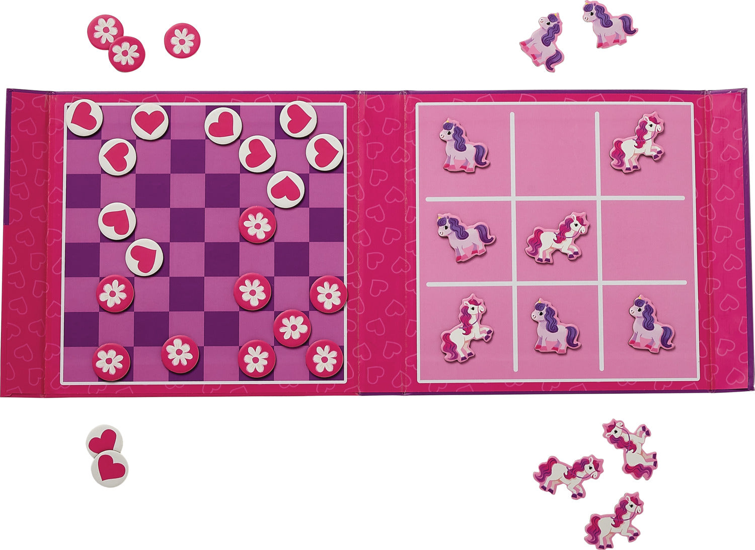 Magnetic Games/Tic Tac Toe & Checkers - Unicorn