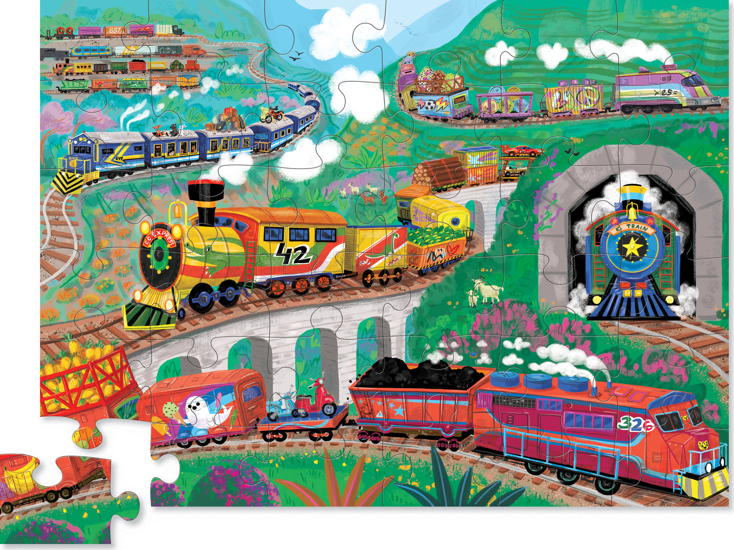 36-Pc - All Aboard Train Puzzle – The Toy Maven