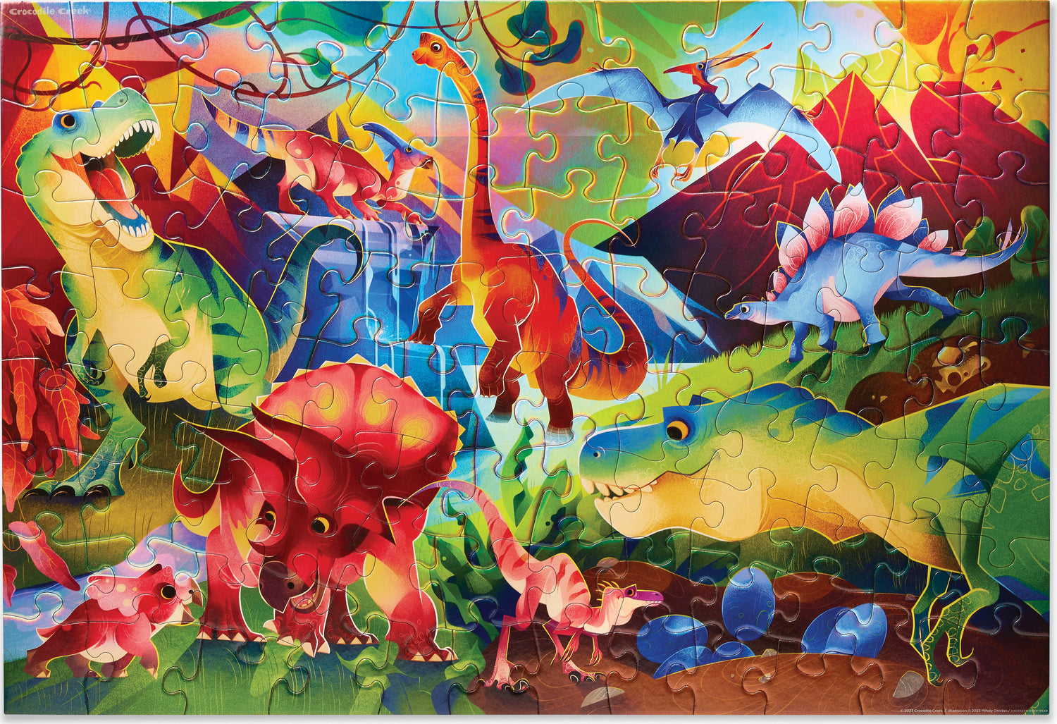 100 Pc Holographic Dinosaur World Puzzle