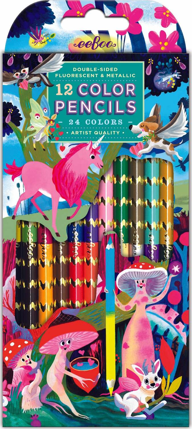 Magical Creatures Special Pencils (12 color pencils -  double-sided )