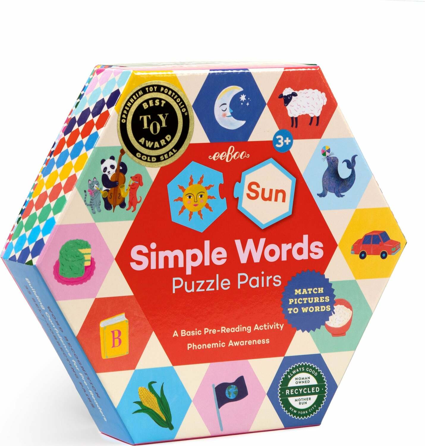 Simple Words Hexagon (hexagon puzzle pairs)