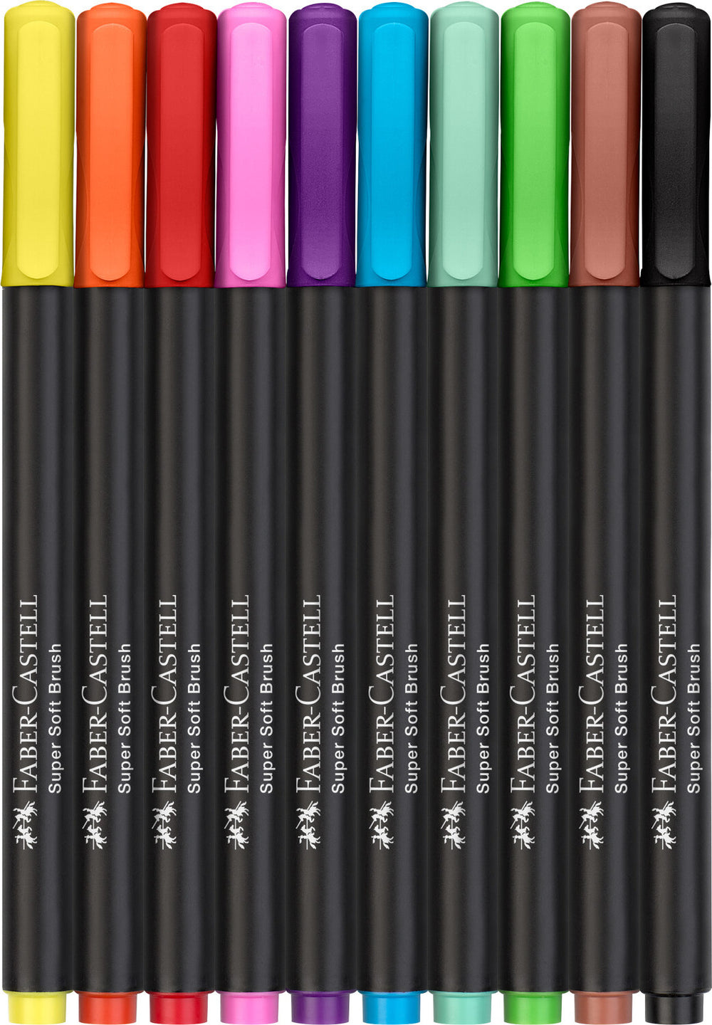 10Ct Felt Tip Brush Pen Black Edition Box