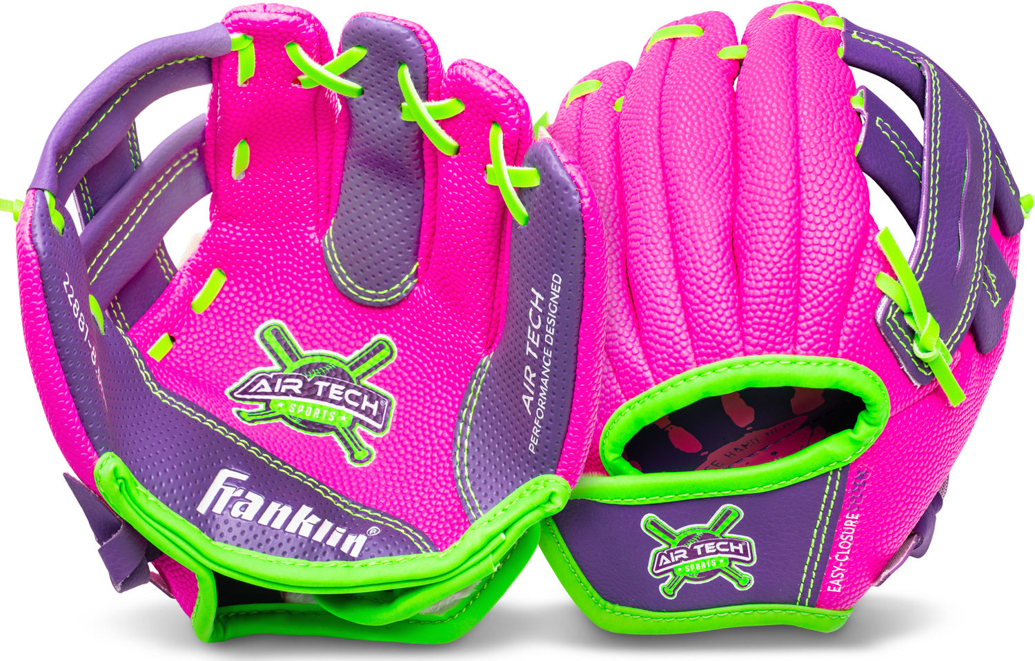 8.5 Pink/Purple Airtech Baseball Glove with Ball