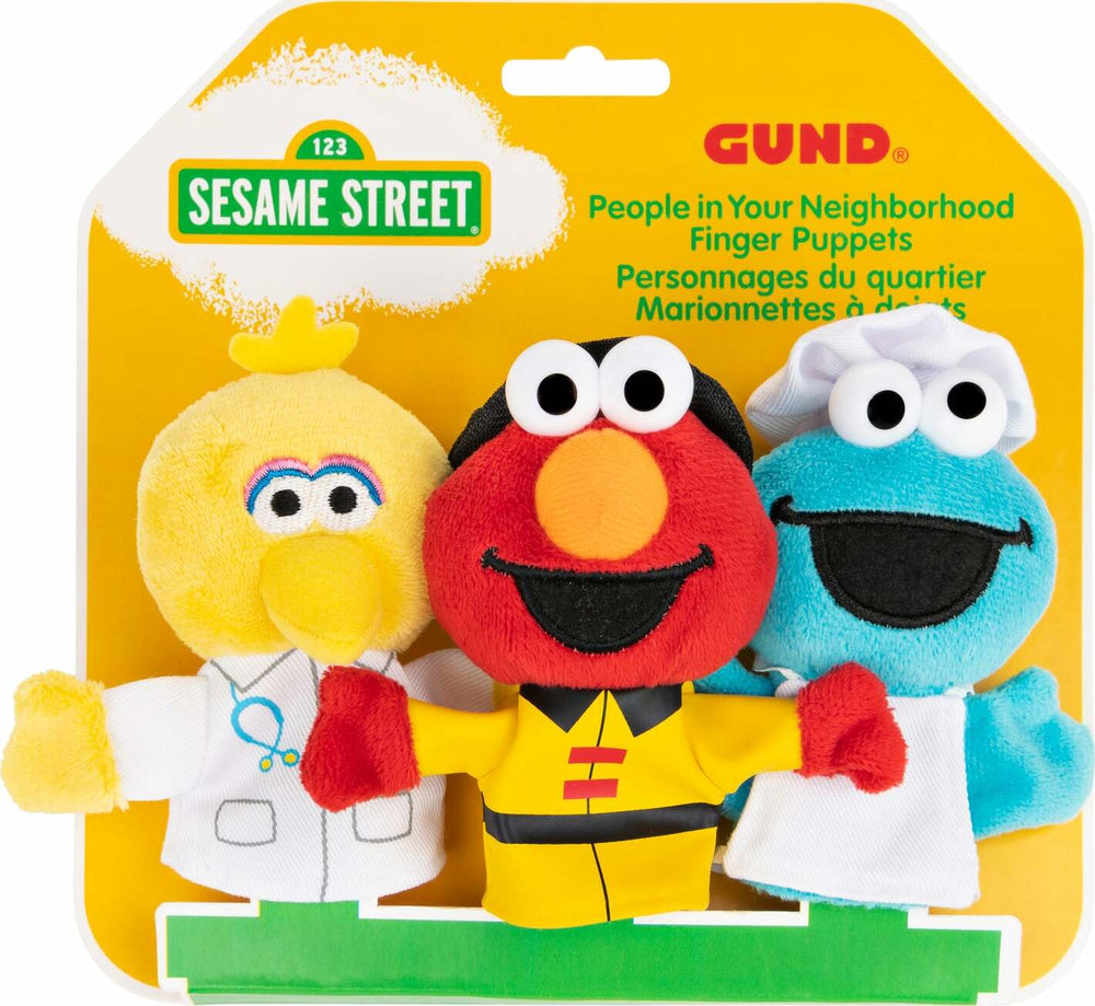 Sesame Street People In Your Neighborhood Finger Puppets Set of 3, 3 In
