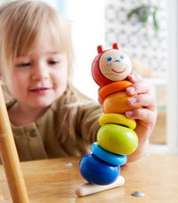 Colorful Caterpillar Wooden Threading Toy