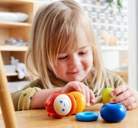 Colorful Caterpillar Wooden Threading Toy