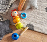 Colorful Caterpillar Wooden Threading Toy