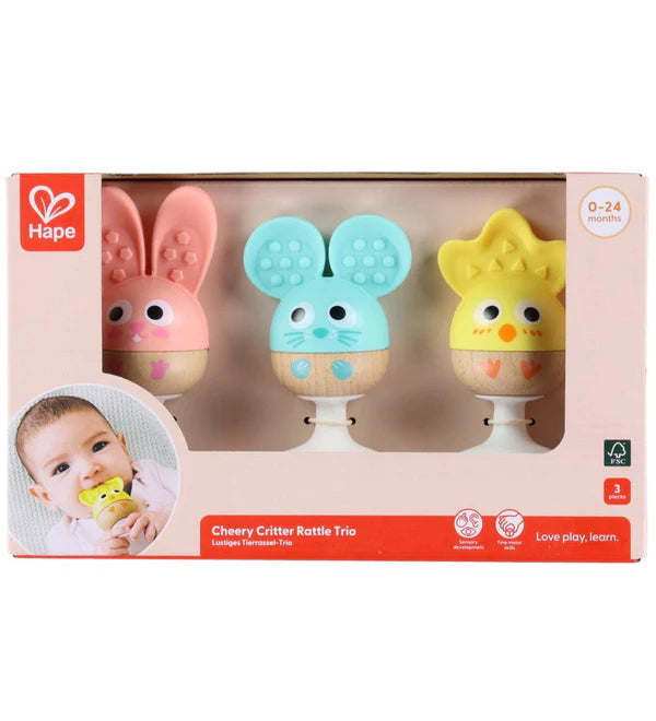 Cheery Critter Rattle Trio