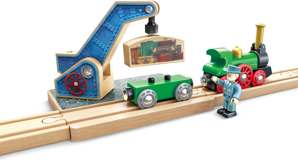 Wooden Retro Train & Station Set (DS)