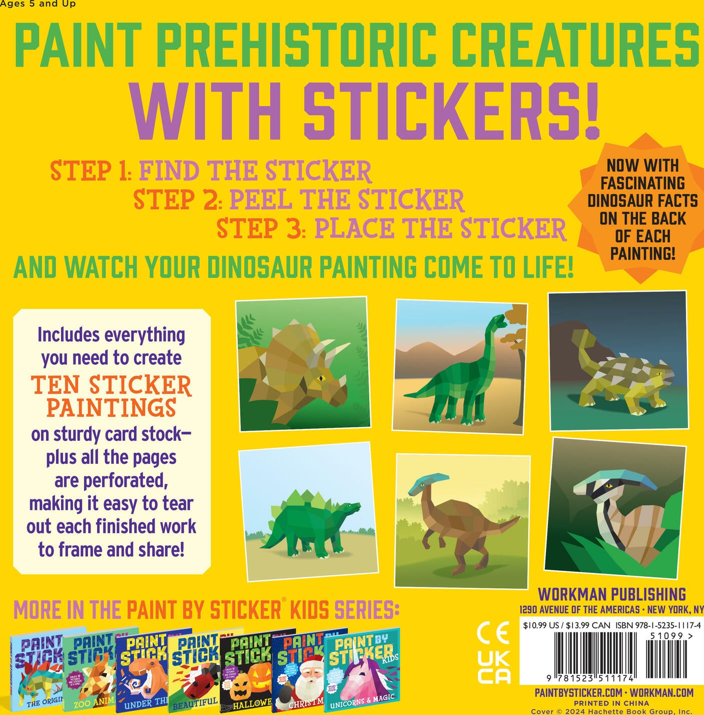 Paint by Sticker Kids: Dinosaurs: Create 10 Pictures One Sticker at a Time!