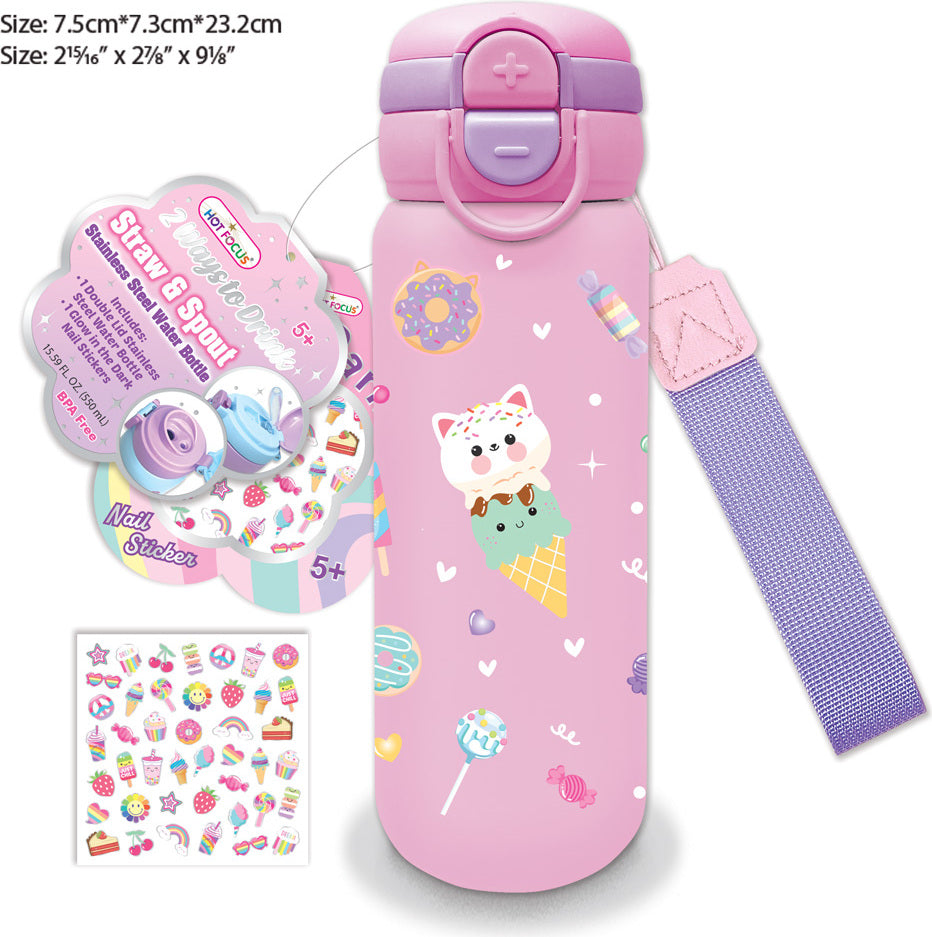 Double Top Stainless Steel Water Bottle, Sweets