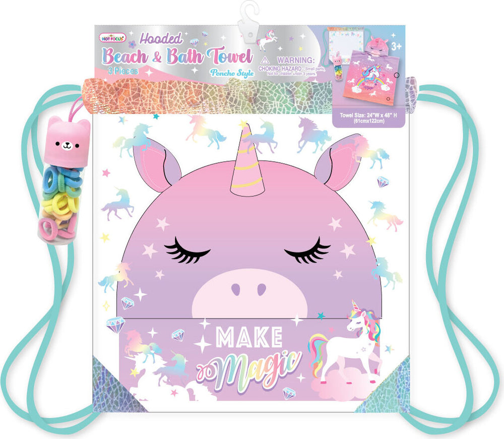 Hooded Beach & Bath Towel, Unicorn