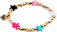 Gold Bead Multi Star Stretch Bracelet