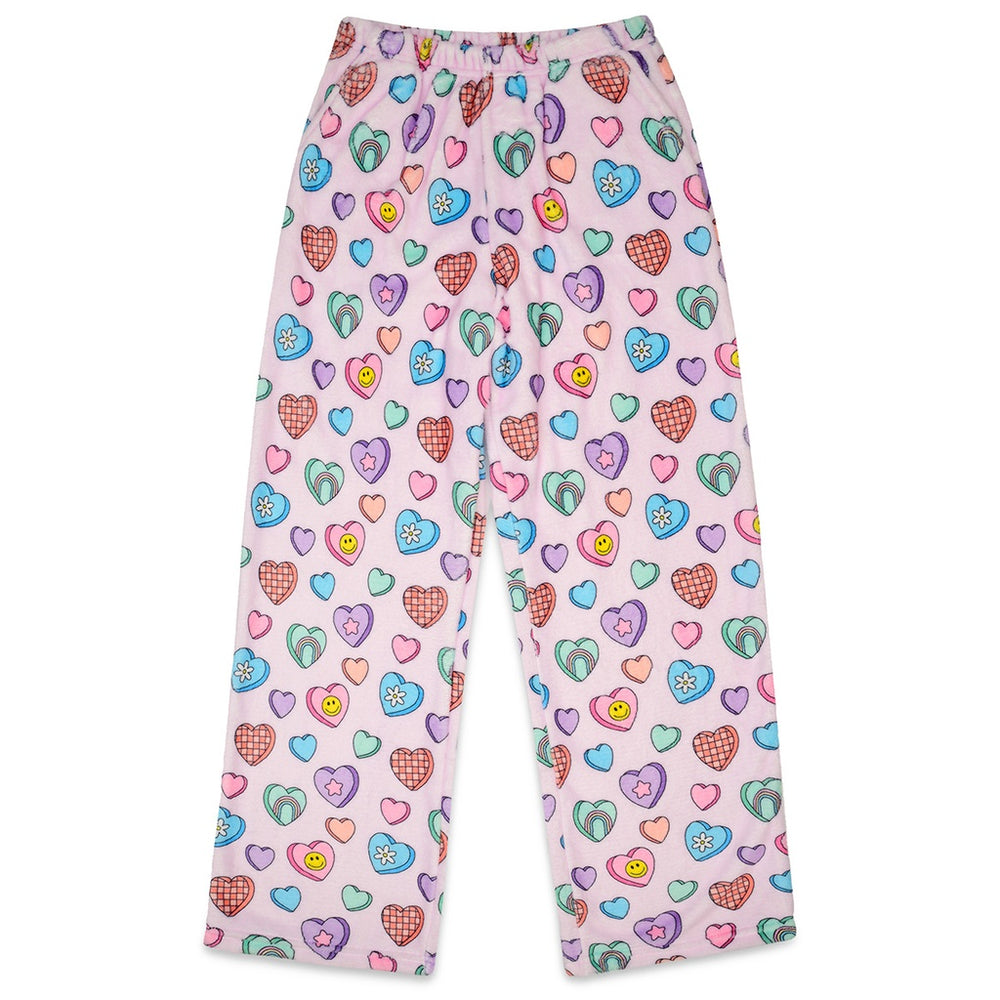 Candy Hearts Plush Pants - Large