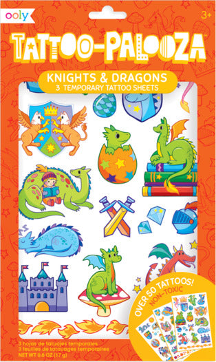 Tattoo-palooza Temporary Tattoos  Knights And Dragons