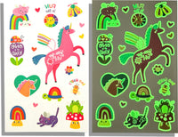 Tattoo-Palooza Glow in the Dark Temporary Tattoos - Magic Moonbeams - 3 Sheets